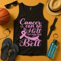 This Girl Got To Ring The Bell Chemo Grad Breast Cancer Tank Top thumb 4