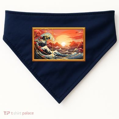 The Great Golden Ratio Wave USA-Made Doggie Bandana