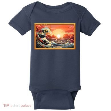 The Great Golden Ratio Wave Baby Bodysuit