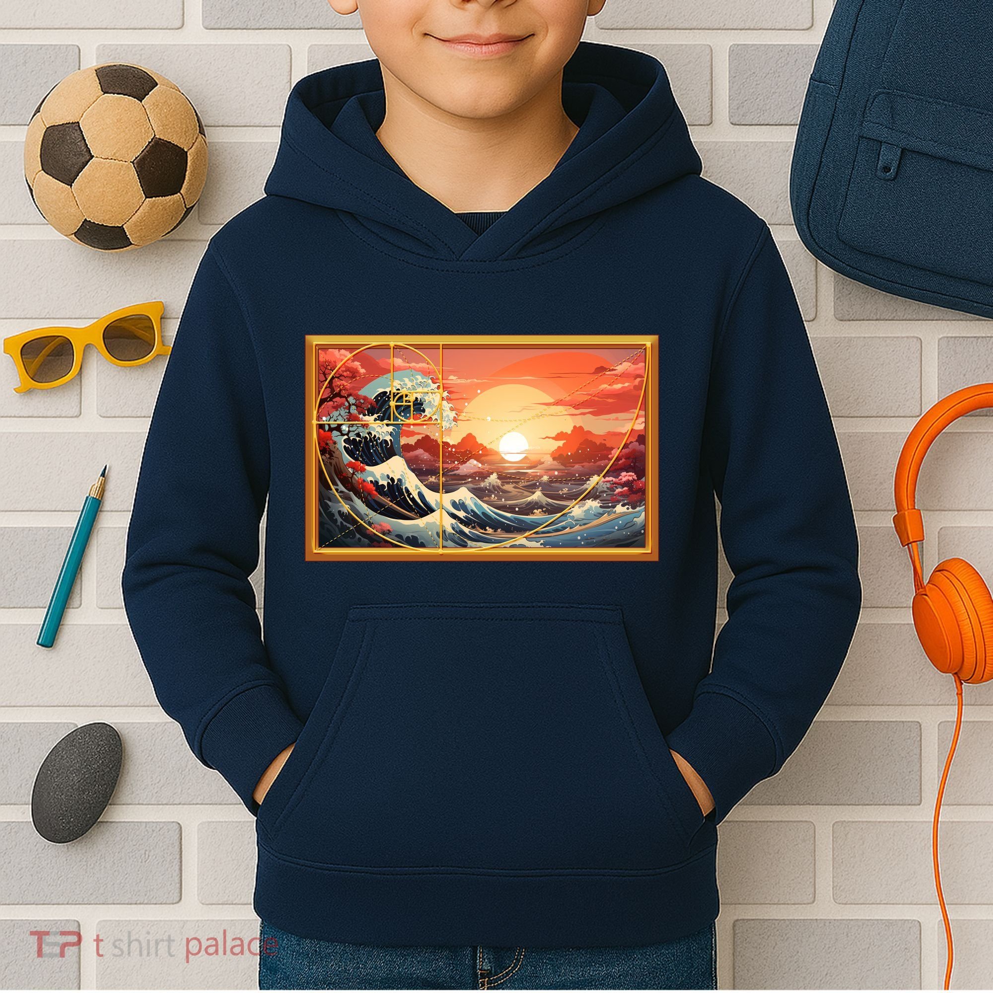 The Great Golden Ratio Wave Kids Hoodie