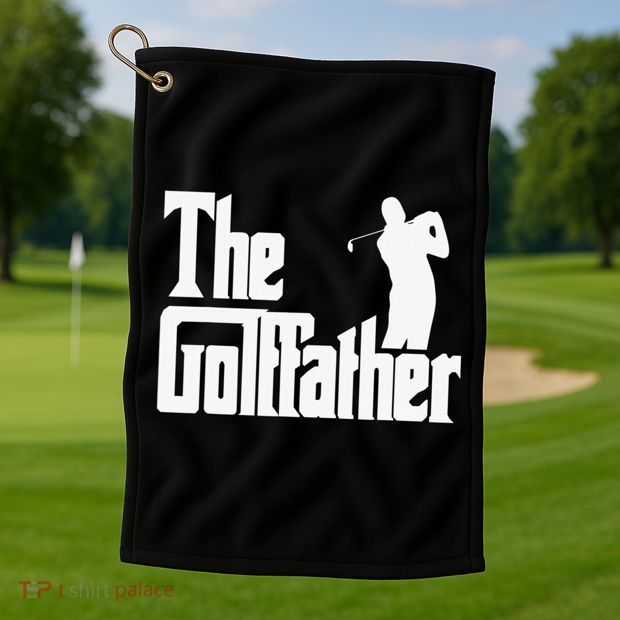 The Golffather Golf Father Funny Golfing Fathers Day Golf Towel