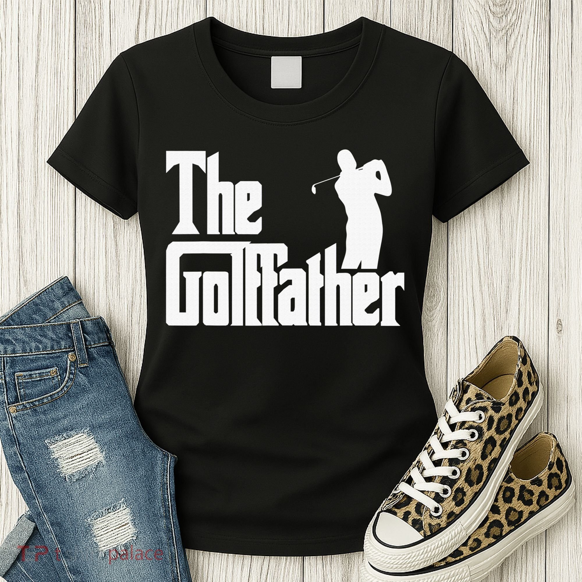 The Golffather Golf Father Funny Golfing Fathers Day Women's T-Shirt