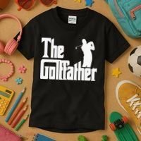 The Golffather Golf Father Funny Golfing Fathers Day Kids T-Shirt thumb 3