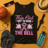 This Girl Got To Ring The Bell Breast Cancer Awareness Tank Top thumb 4