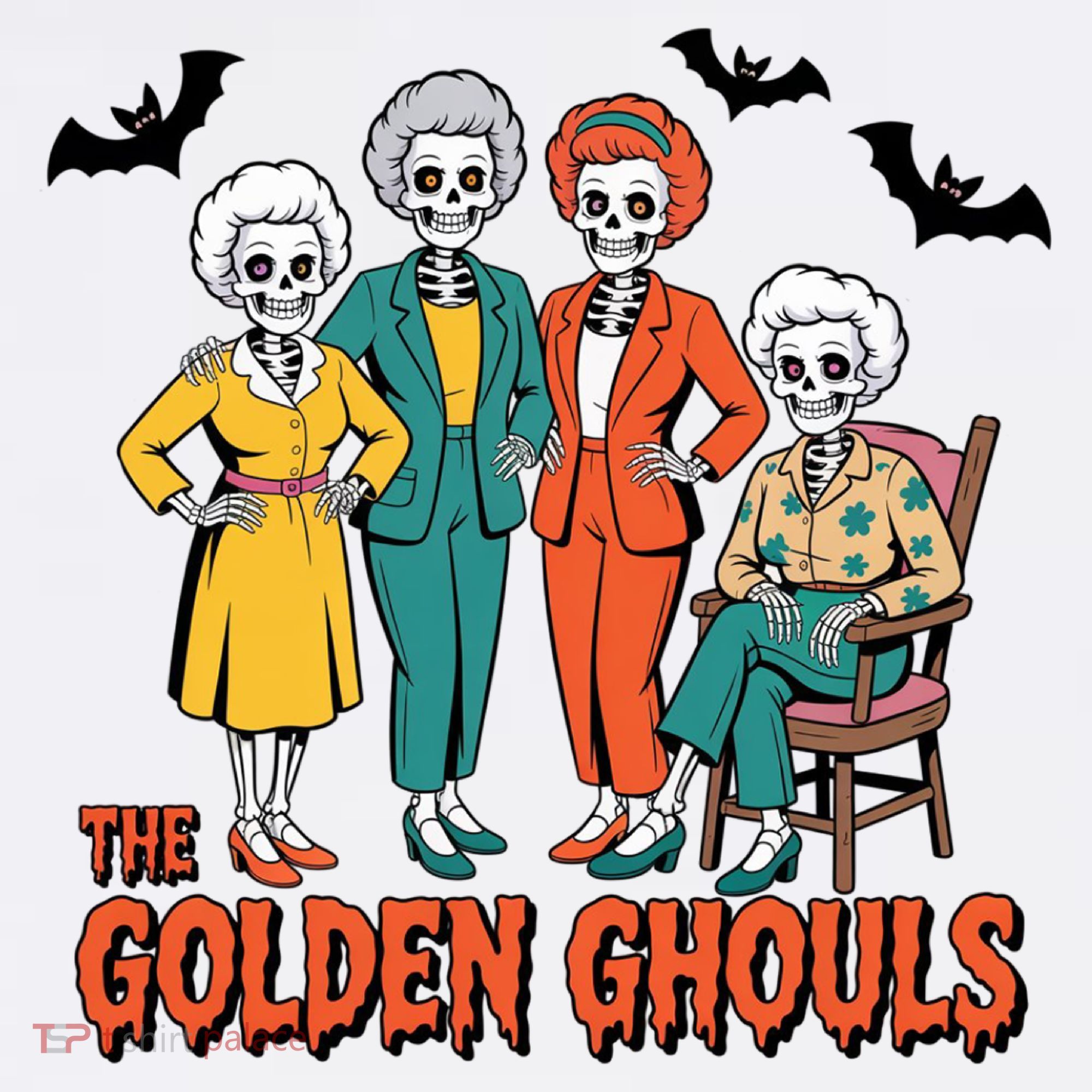 The Golden Ghouls Girls Halloween Funny Classic TV Show Spoof T-Shirt