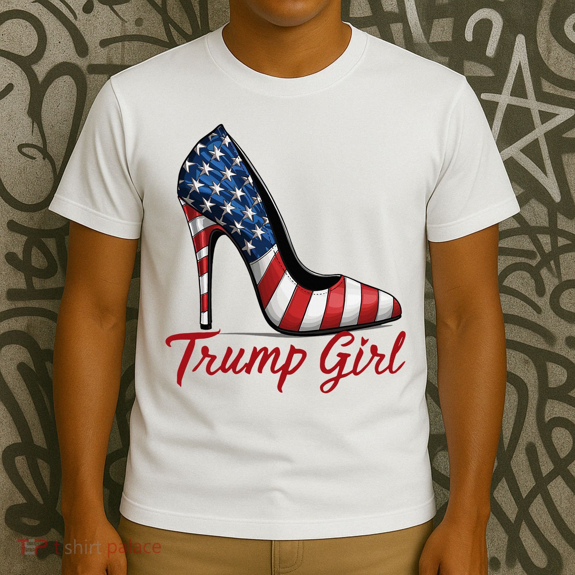 Trump Girl High Heel Stilettos American Flag Trump 2024 T-Shirt