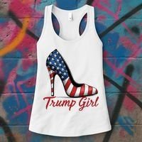 Trump Girl High Heel Stilettos American Flag Trump 2024 Women's Tank Top thumb 3