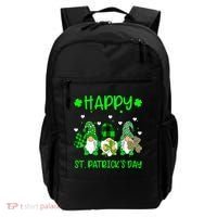 Three Gnomes Holding Shamrock Leopard Plaid St Patrick's Day Backpack thumb 0