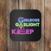 That Go Hard Girlboss Gaslight Gatekeep Trending Coaster thumb 0