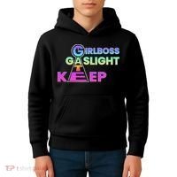 That Go Hard Girlboss Gaslight Gatekeep Trending Kids Hoodie thumb 4