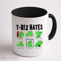 TRex Gym Hating Dinosaur Coffee Mug thumb 1