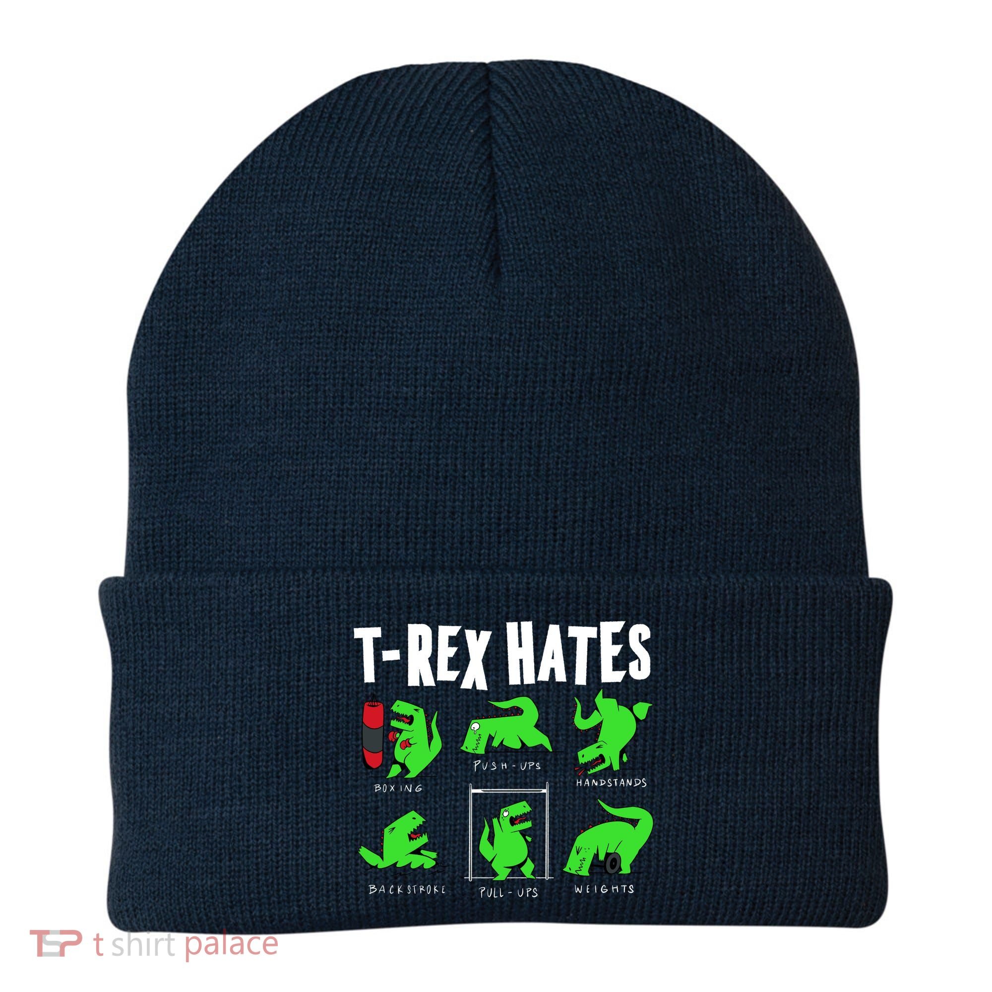 TRex Gym Hating Dinosaur Beanie