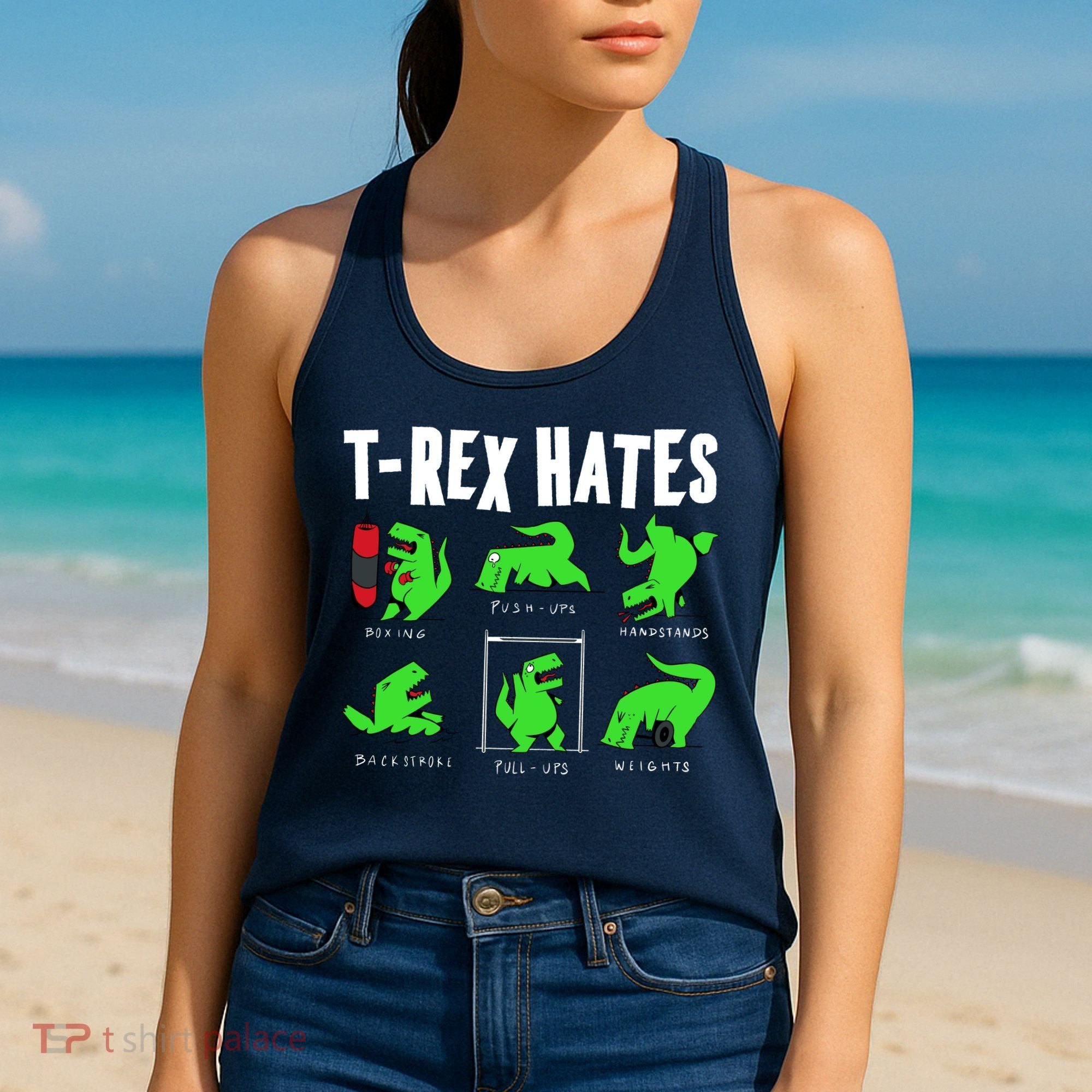 TRex Gym Hating Dinosaur Women's Tank Top