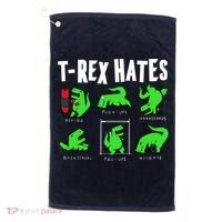 TRex Gym Hating Dinosaur Golf Towel thumb 0