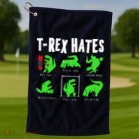 TRex Gym Hating Dinosaur Golf Towel thumb 1