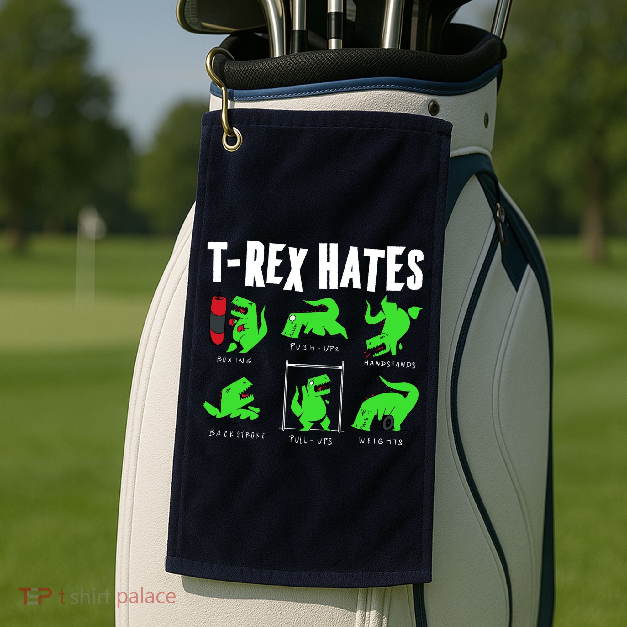 TRex Gym Hating Dinosaur Golf Towel