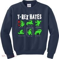 TRex Gym Hating Dinosaur Kids Sweatshirt thumb 0