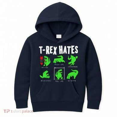 TRex Gym Hating Dinosaur Kids Hoodie