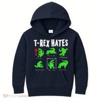 TRex Gym Hating Dinosaur Kids Hoodie thumb 0