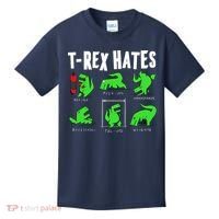TRex Gym Hating Dinosaur Kids T-Shirt thumb 0