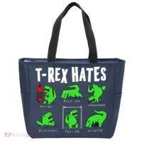 TRex Gym Hating Dinosaur Tote Bag thumb 0