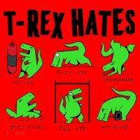 TRex Gym Hating Dinosaur Santa Hat thumb 1