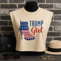Trump Girl High Heel With Flag Garment-Dyed Women's Muscle Tee thumb 3
