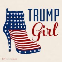 Trump Girl High Heel With Flag Garment-Dyed Women's Muscle Tee thumb 6