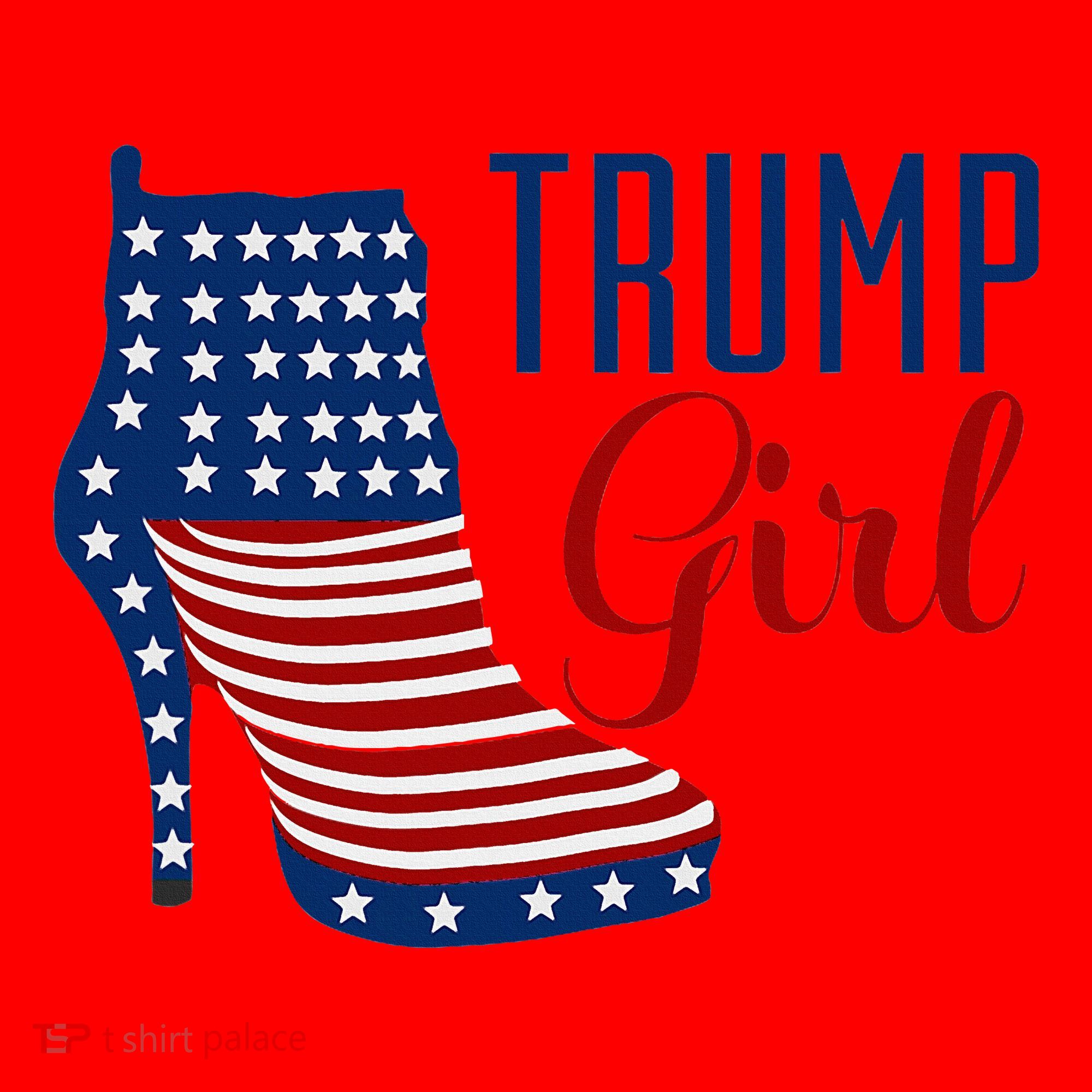 Trump Girl High Heel With Flag Santa Hat