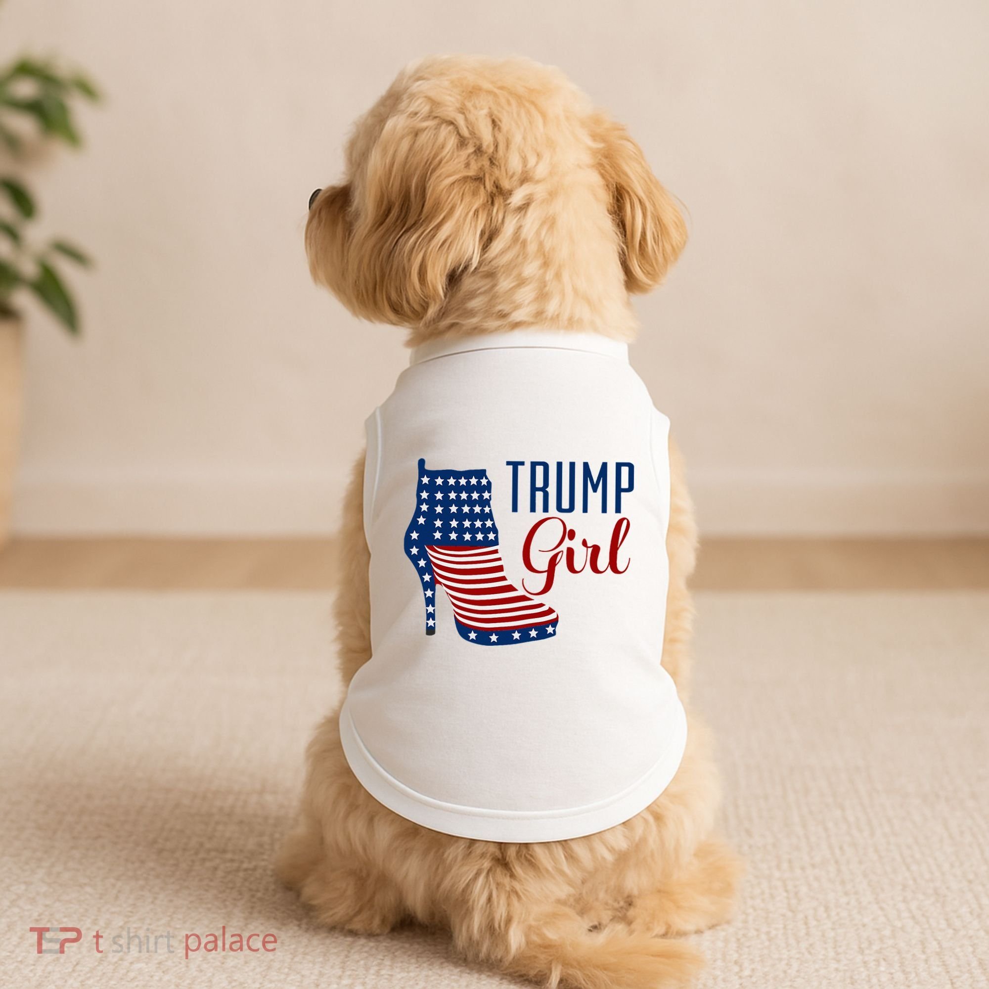 Trump Girl High Heel With Flag Doggie Tank