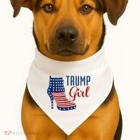 Trump Girl High Heel With Flag USA-Made Doggie Bandana thumb 1