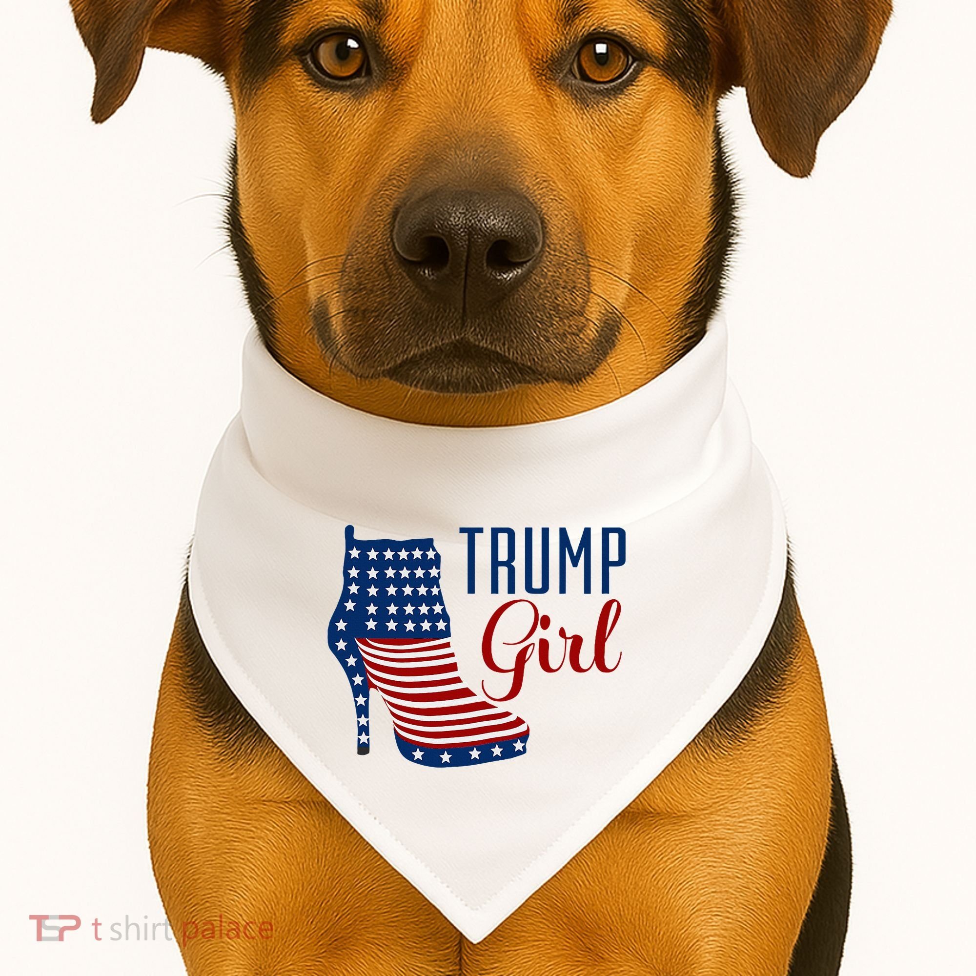 Trump Girl High Heel With Flag USA-Made Doggie Bandana