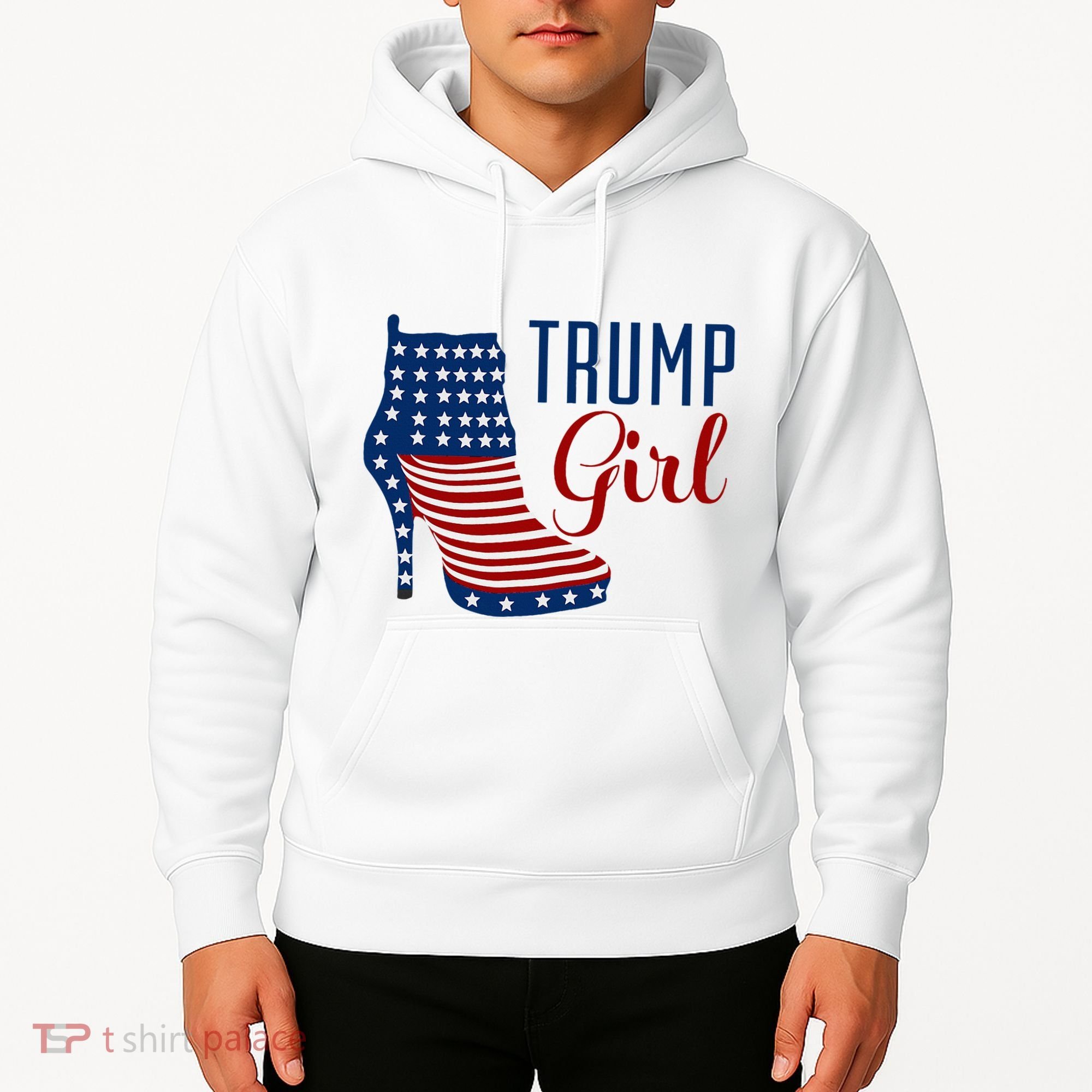 Trump Girl High Heel With Flag Hoodie