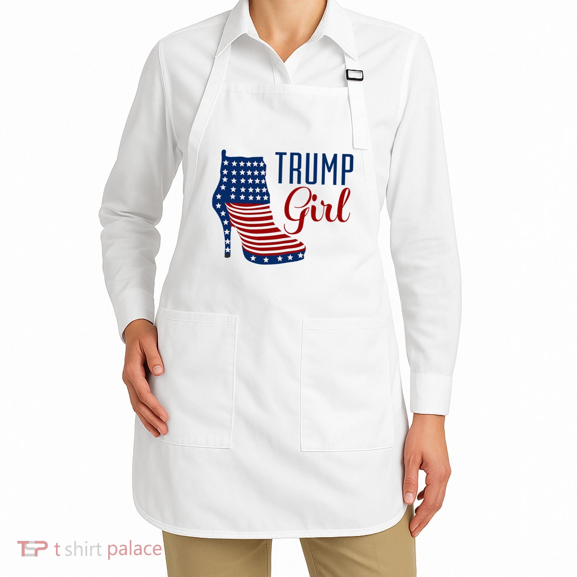 Trump Girl High Heel With Flag Apron