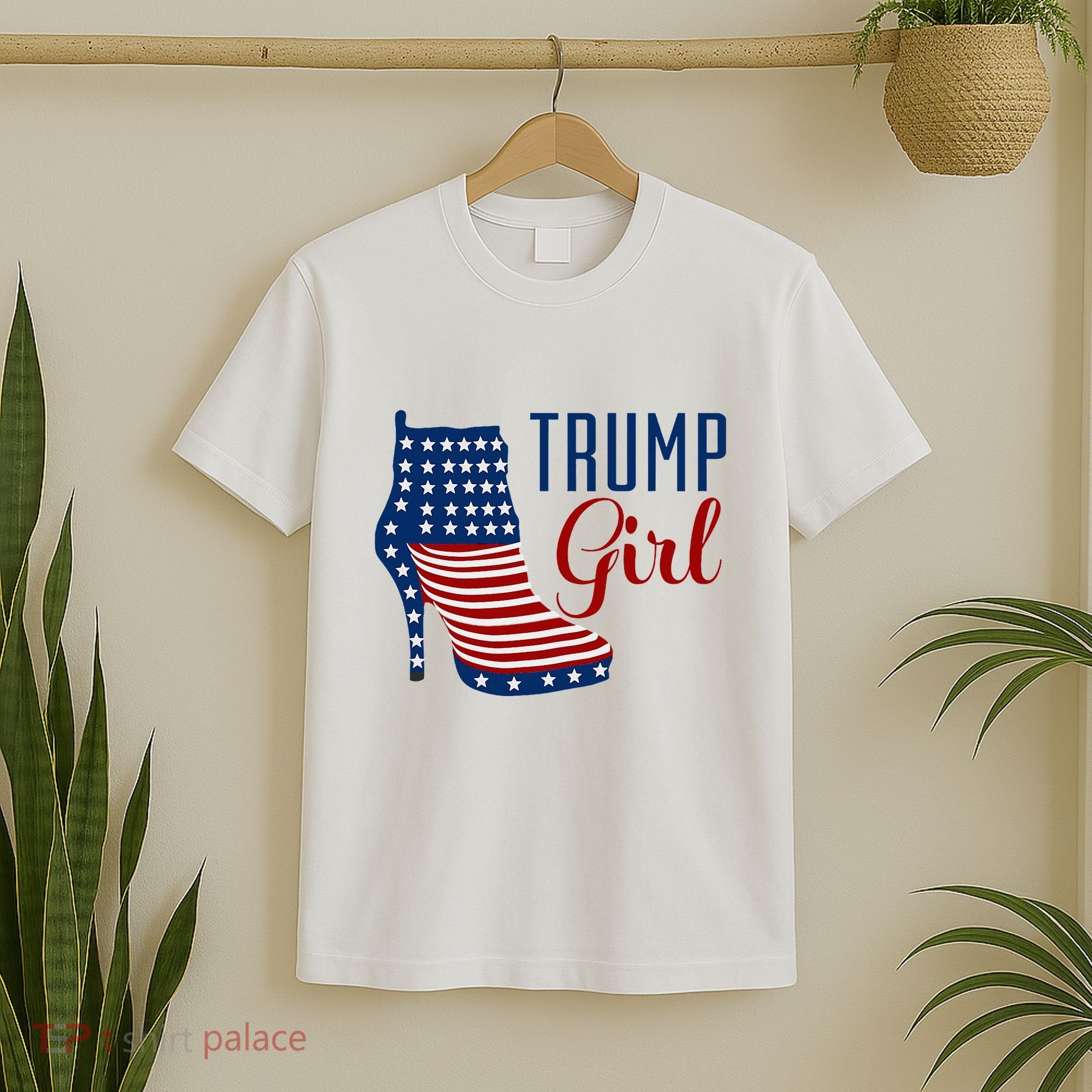Trump Girl High Heel With Flag T-Shirt