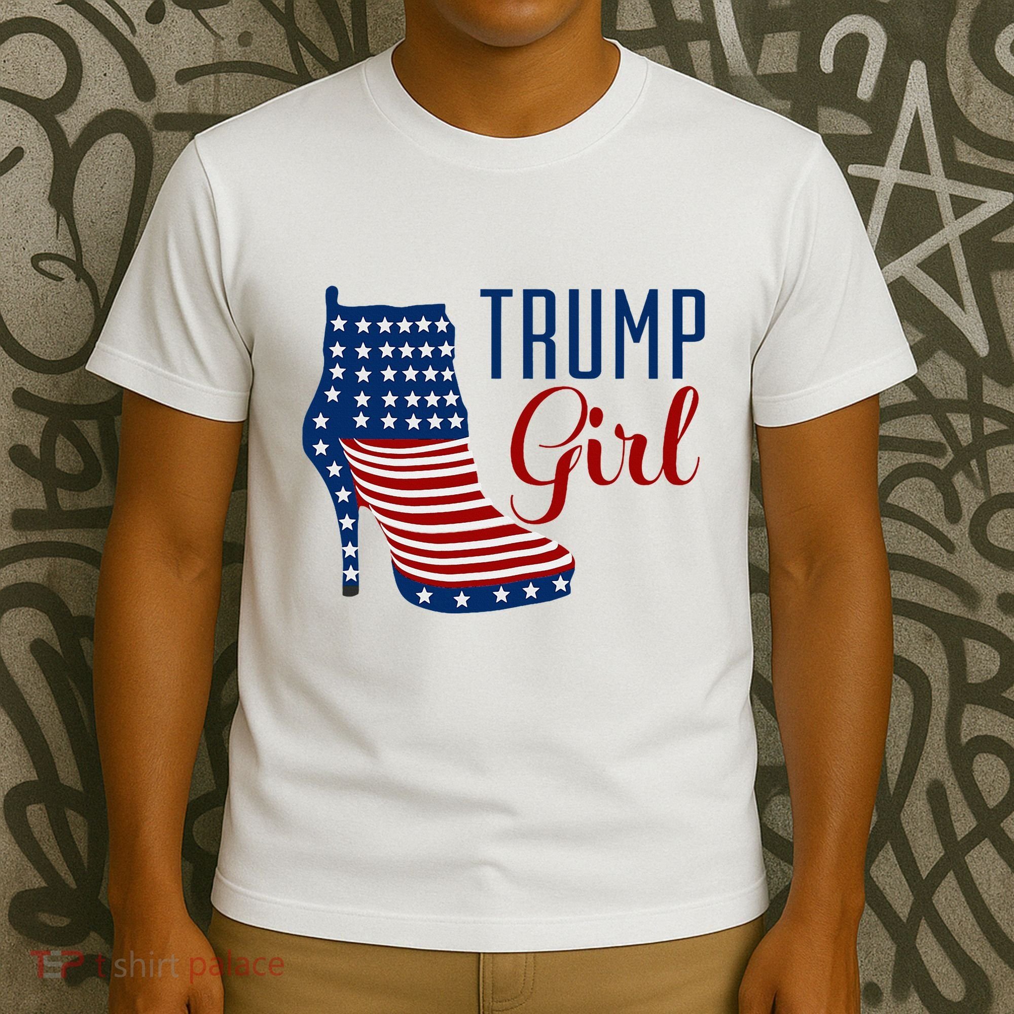 Trump Girl High Heel With Flag T-Shirt