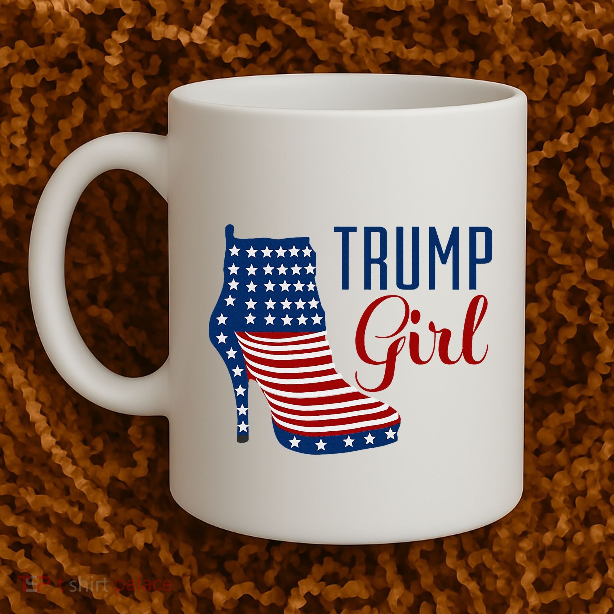 Trump Girl High Heel With Flag Coffee Mug