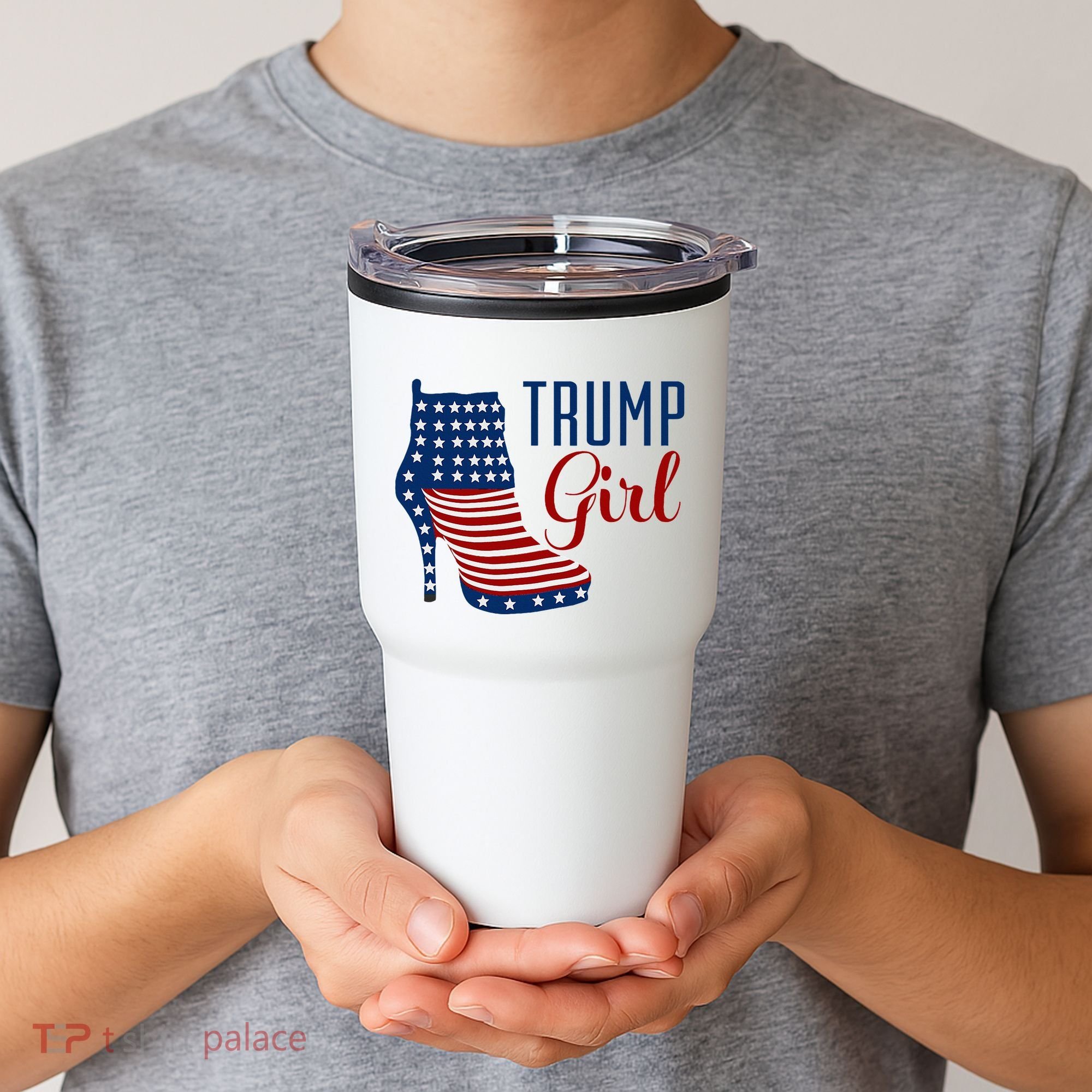 Trump Girl High Heel With Flag Tumbler
