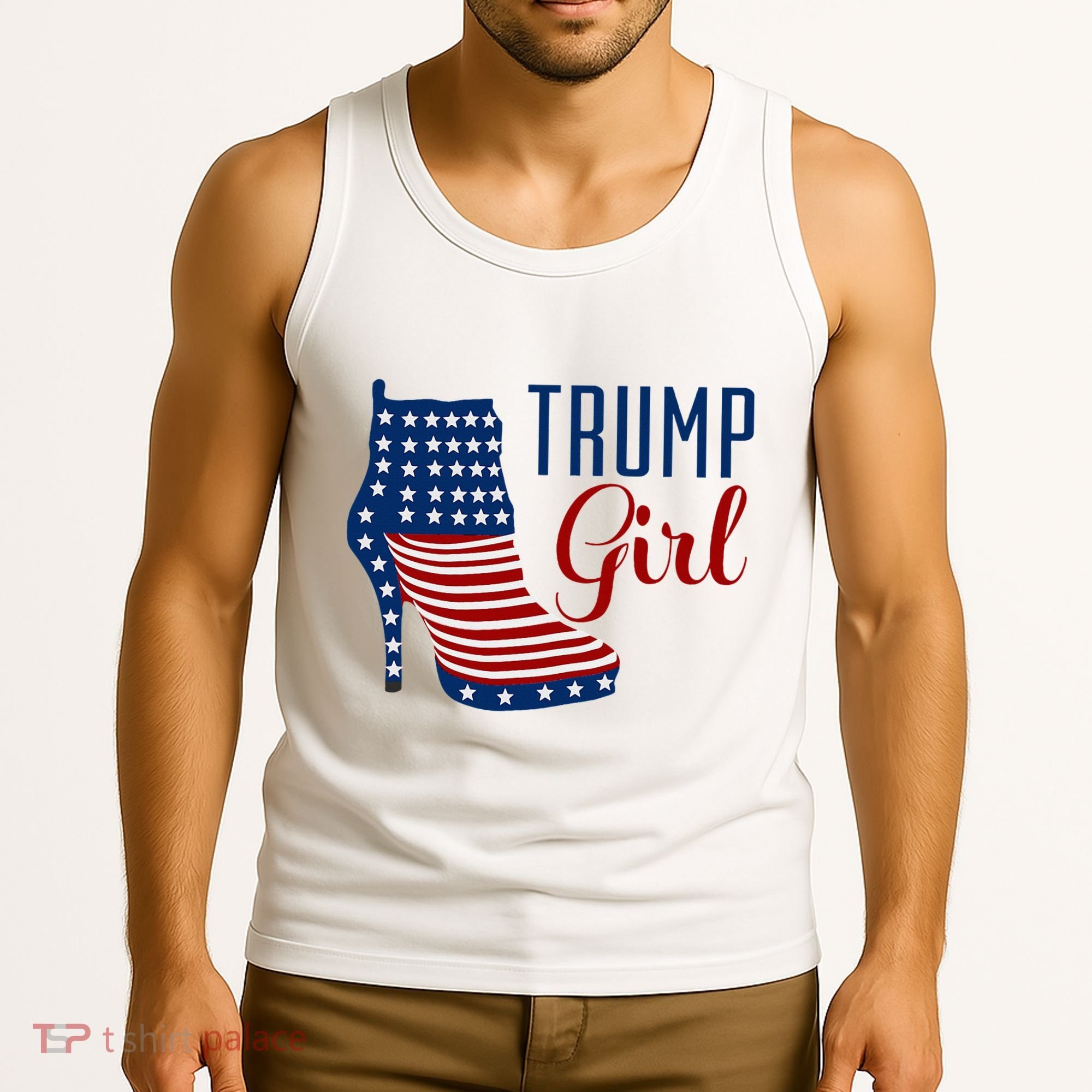 Trump Girl High Heel With Flag Tank Top