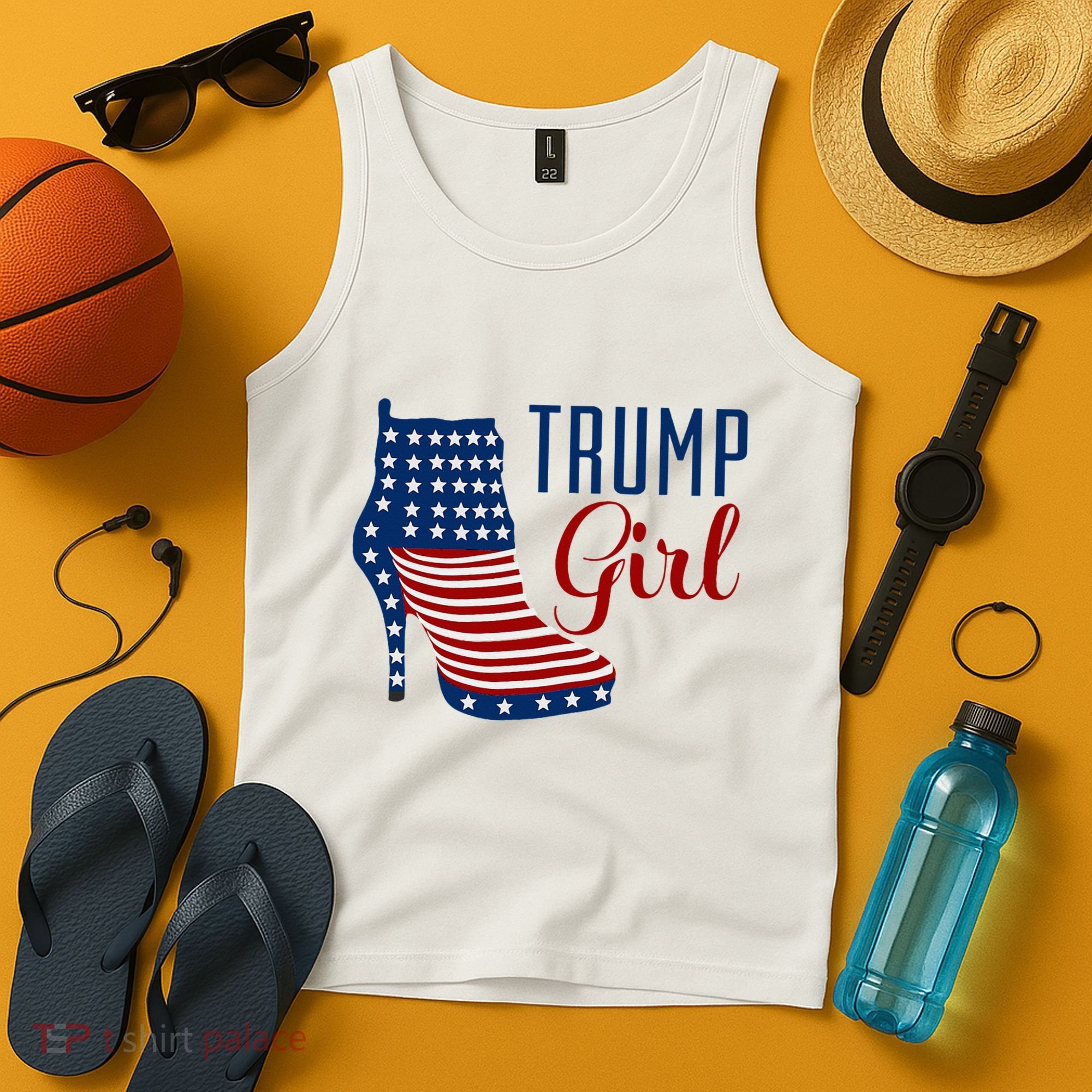 Trump Girl High Heel With Flag Tank Top