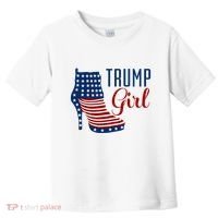 Trump Girl High Heel With Flag Toddler T-Shirt thumb 0