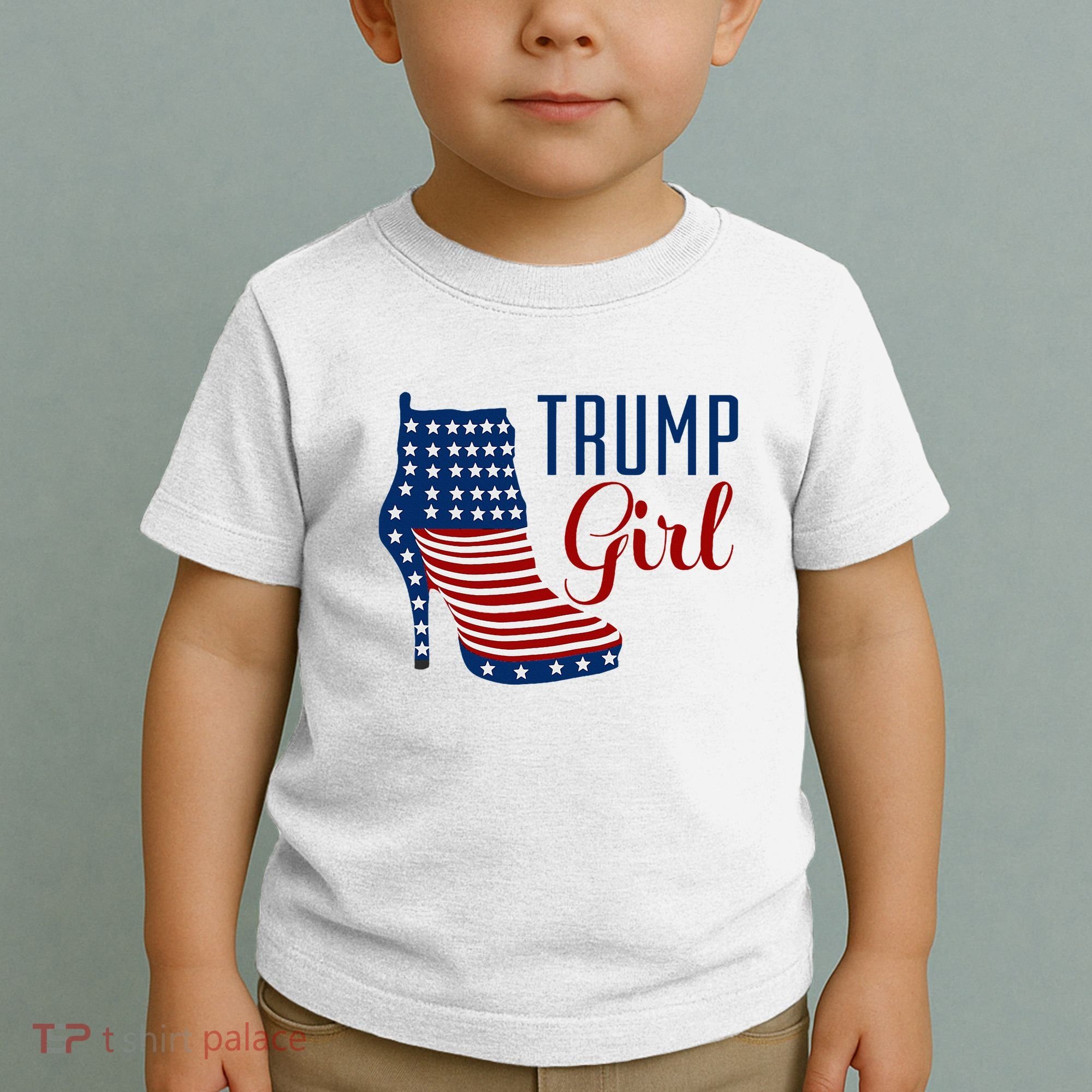 Trump Girl High Heel With Flag Toddler T-Shirt