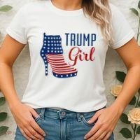 Trump Girl High Heel With Flag Women's T-Shirt thumb 2
