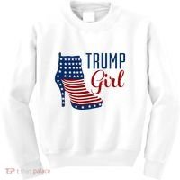 Trump Girl High Heel With Flag Kids Sweatshirt thumb 0