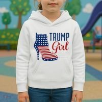 Trump Girl High Heel With Flag Kids Hoodie thumb 3