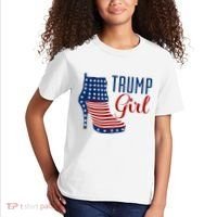 Trump Girl High Heel With Flag Kids T-Shirt thumb 2