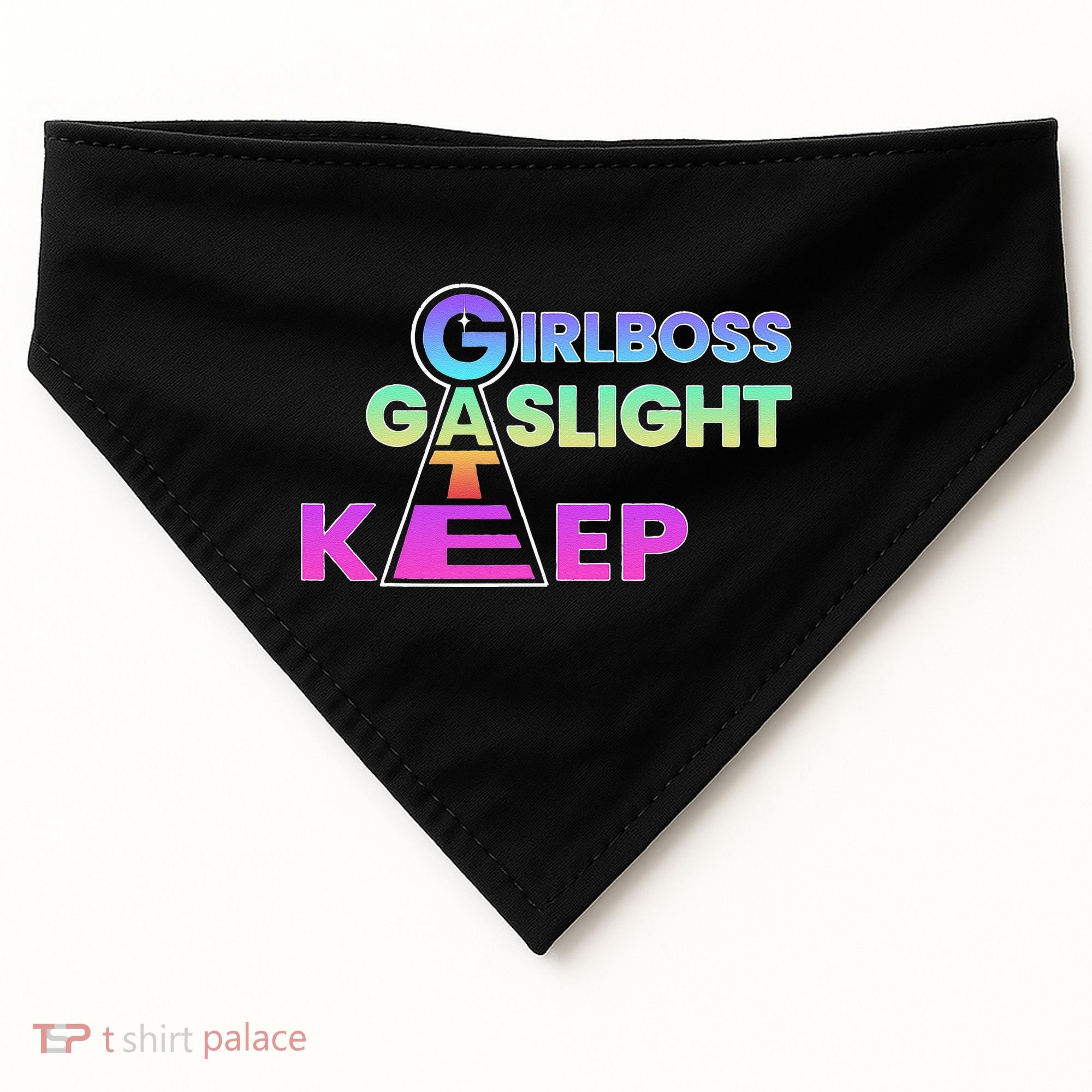 That Go Hard Girlboss Gaslight Gatekeep Trending USA-Made Doggie Bandana