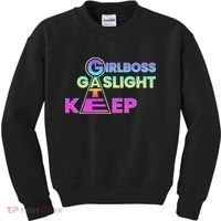 That Go Hard Girlboss Gaslight Gatekeep Trending Kids Sweatshirt thumb 0