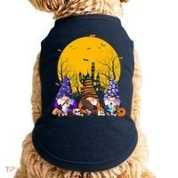 Three Gnomes Happy Halloween Fall Candy Corn Pumpkin Doggie Tank thumb 0
