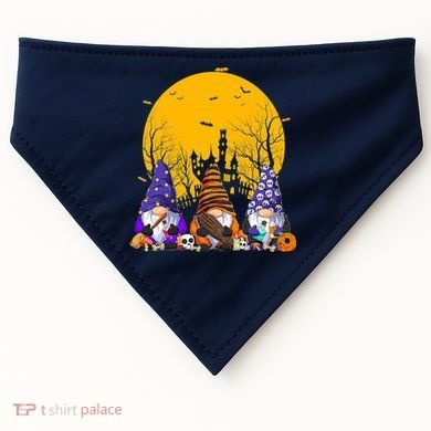 Three Gnomes Happy Halloween Fall Candy Corn Pumpkin USA-Made Doggie Bandana